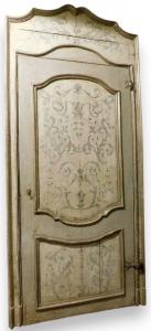 PTL609 - Porta de madeira lacada, com moldura, época de 1700, medidas da abertura cm L 109 x A 230